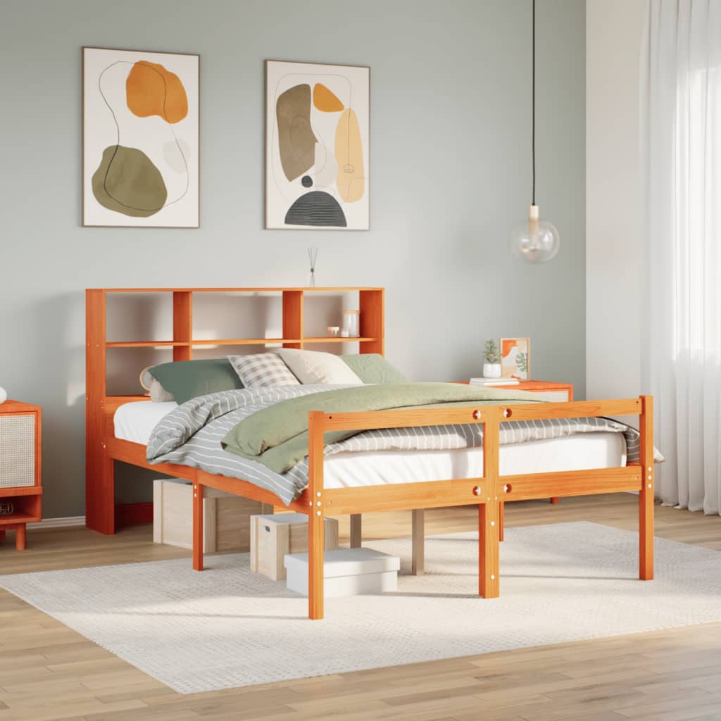 Bookcase Bed Without Mattress Solid Wood