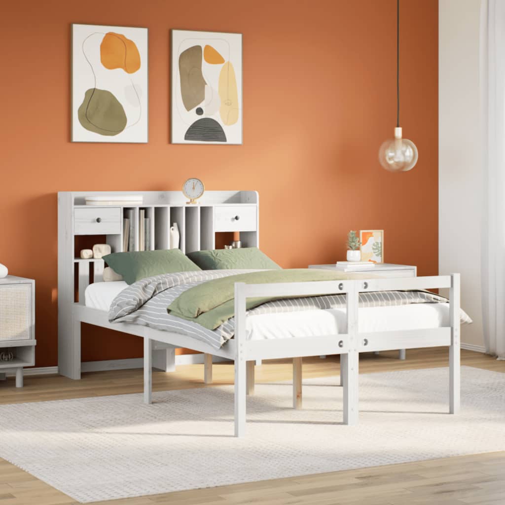 Bookcase Bed Without Mattress Super King Solid Wood Pine