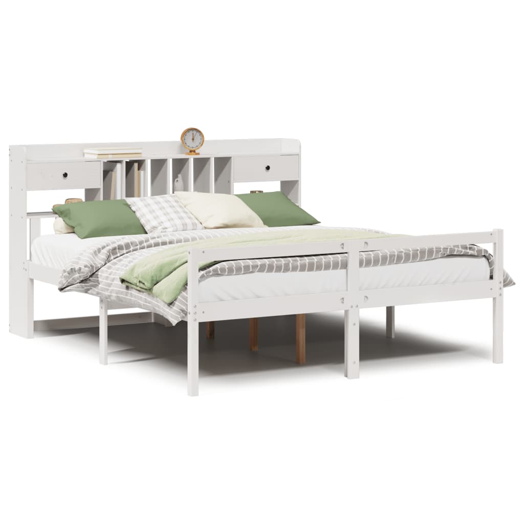 Bookcase Bed Without Mattress Super King Solid Wood Pine