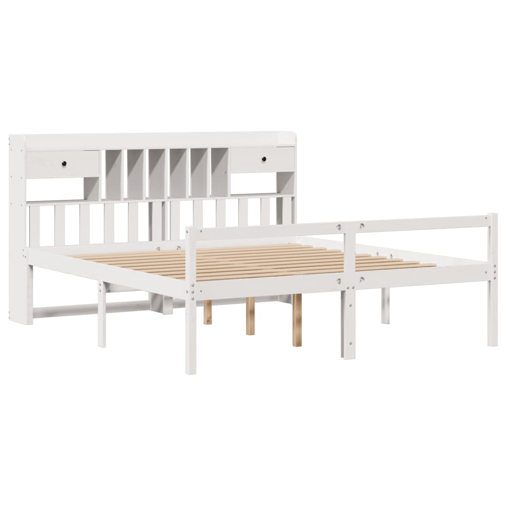 Bookcase Bed Without Mattress Super King Solid Wood Pine