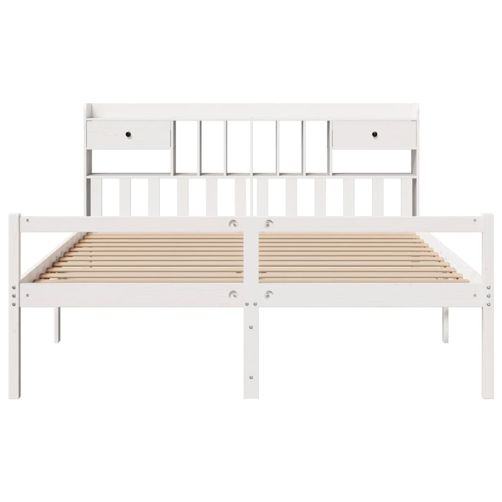 Bookcase Bed Without Mattress Super King Solid Wood Pine