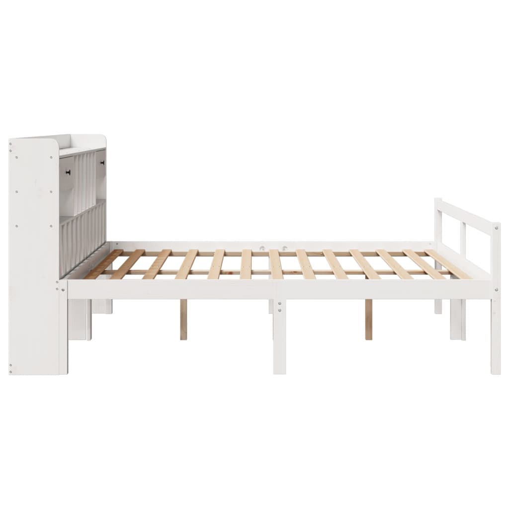 Bookcase Bed Without Mattress Super King Solid Wood Pine