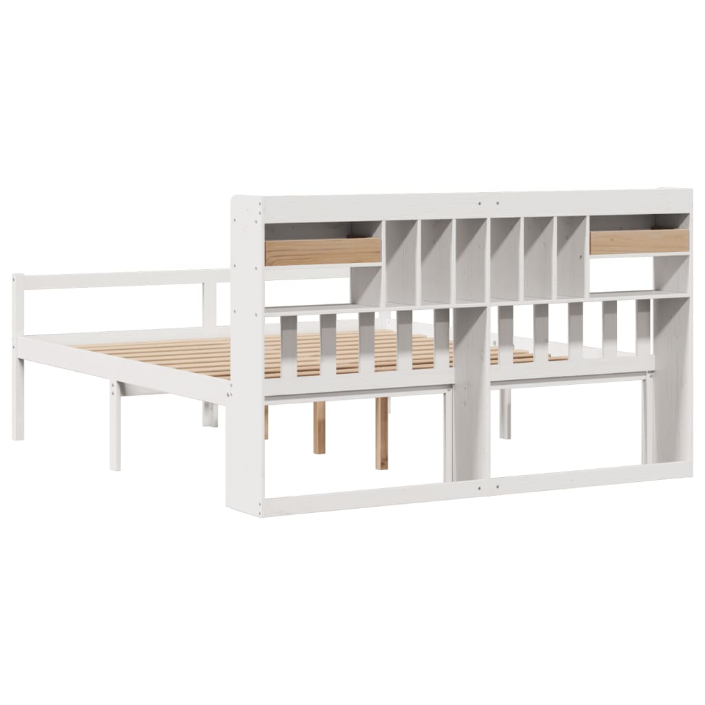 Bookcase Bed Without Mattress Super King Solid Wood Pine