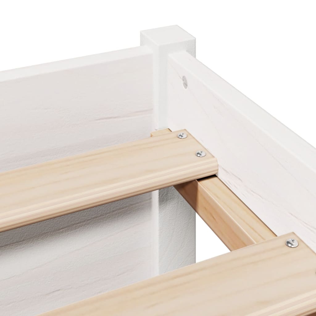 Bookcase Bed Without Mattress White 140X200Cm Solid Wood Pine