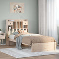 Bed Frame Bookcase Without Mattress 75X190Cm Small Single Solid Wood Pine White