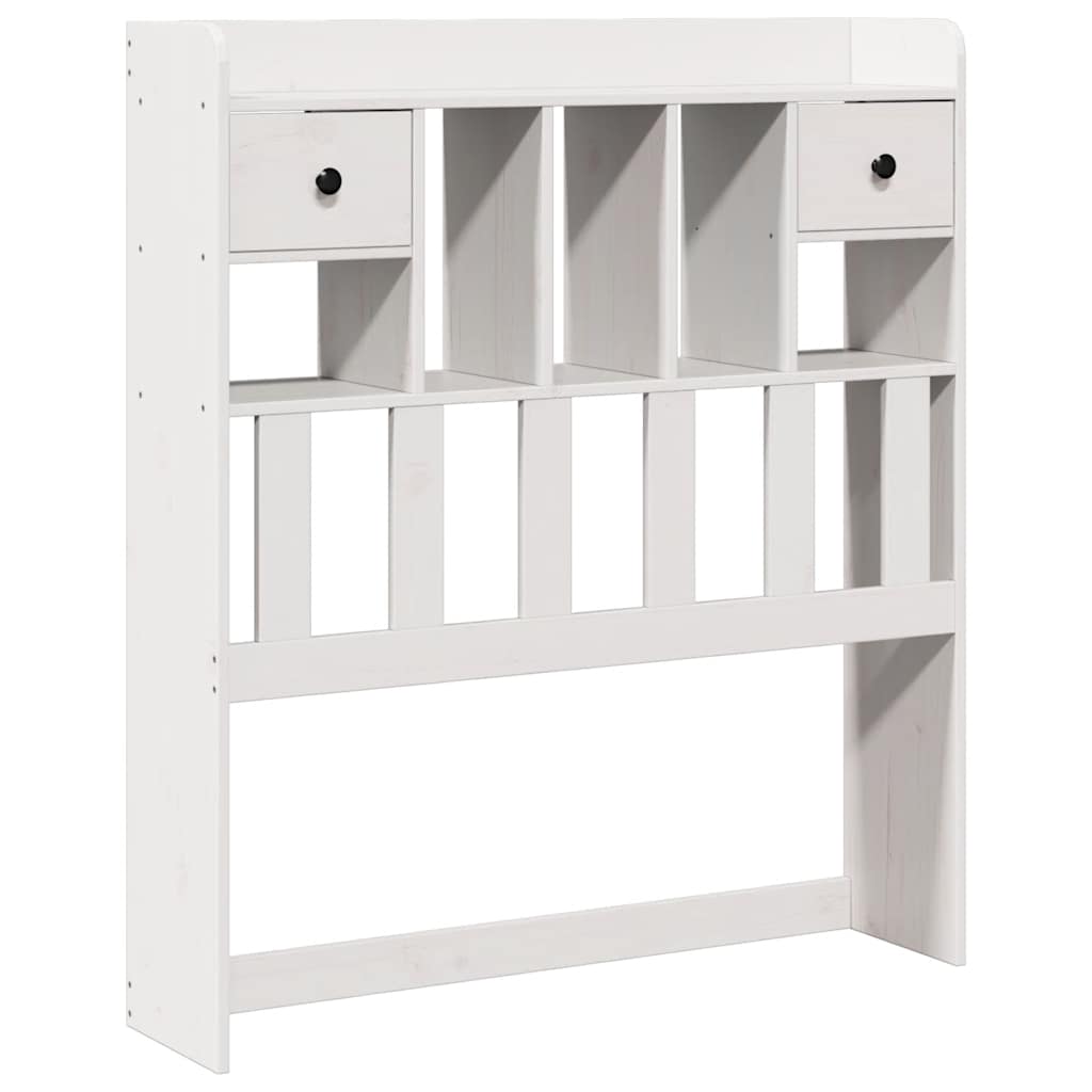 Bed Frame Bookcase Without Mattress 75X190Cm Small Single Solid Wood Pine White