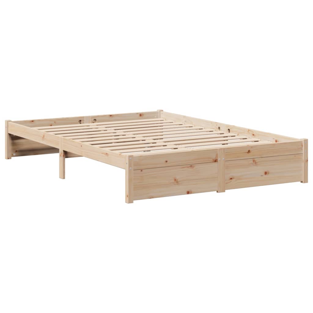 Bookcase Bed Without Mattress 140X200Cm Solid Wood Pine