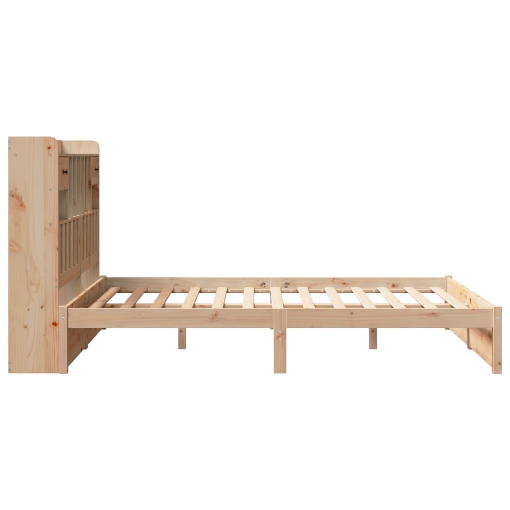 Bookcase Bed Without Mattress 140X200Cm Solid Wood Pine
