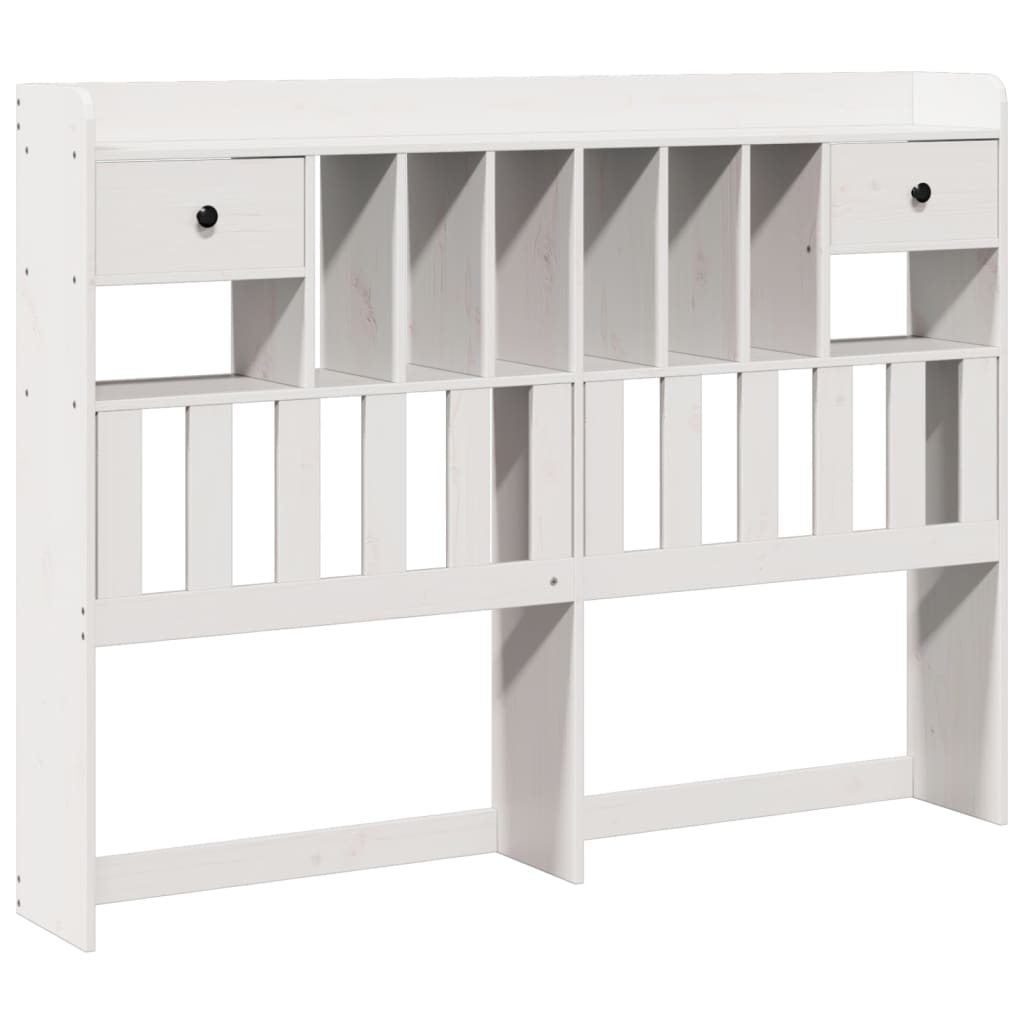 Bookcase Bed Without Mattress White 140X200Cm Solid Wood Pine
