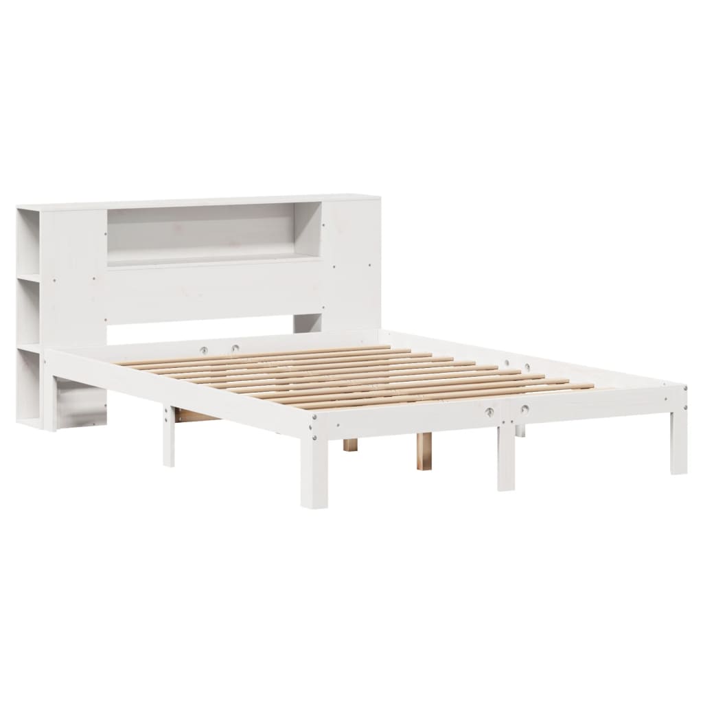 Bookcase Bed Without Mattress King Size Solid Wood Pine