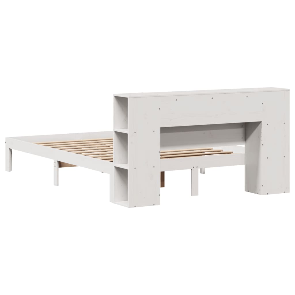 Bookcase Bed Without Mattress King Size Solid Wood Pine