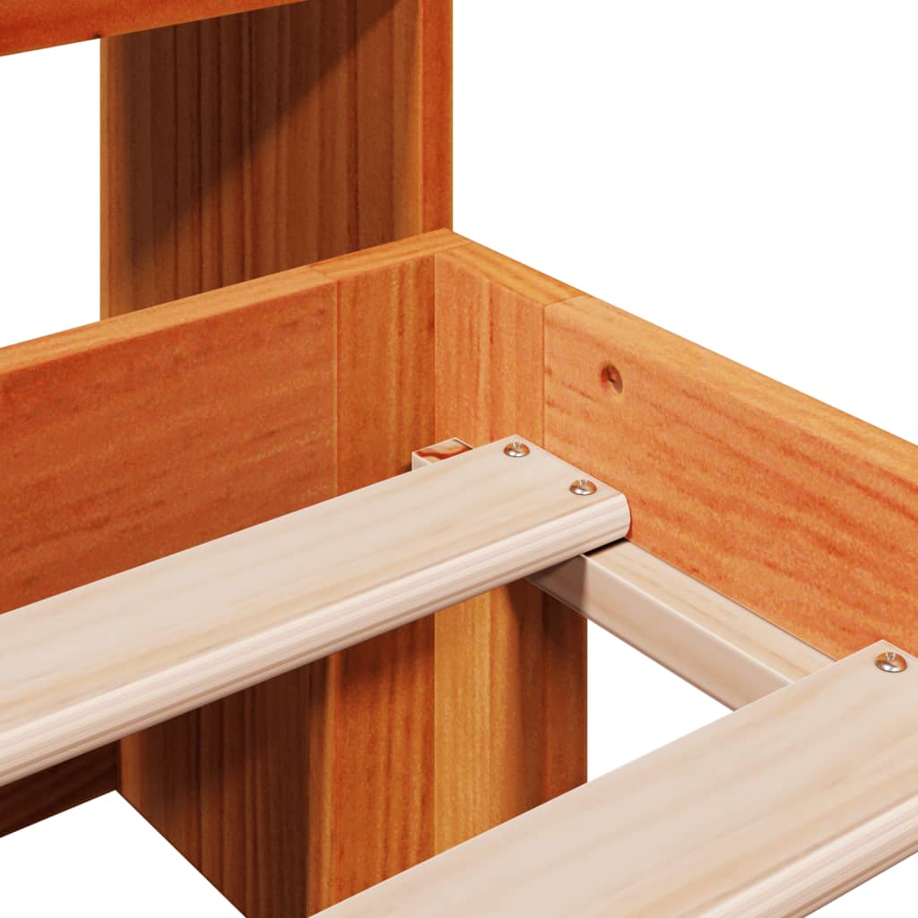 Bookcase Bed Without Mattress 140X190Cm Solid Wood Pine