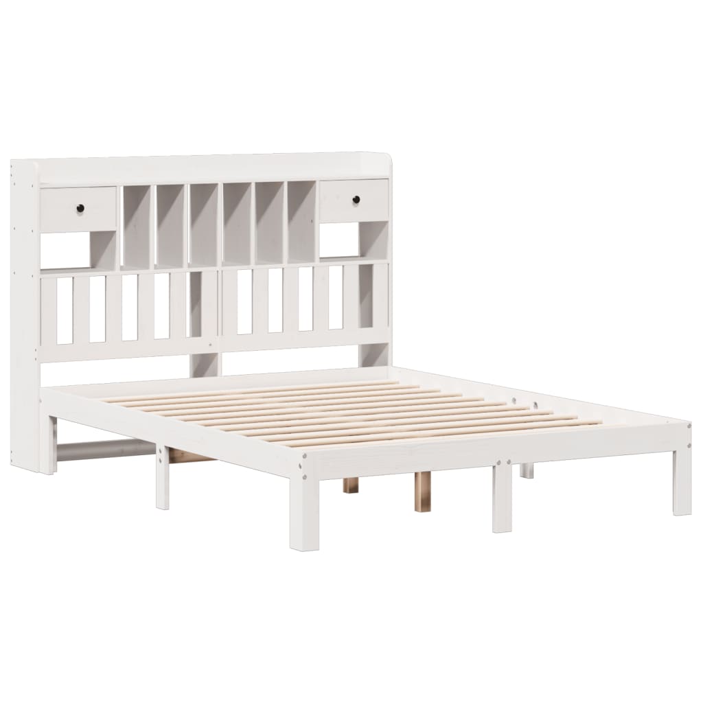 Bookcase Bed Without Mattress 150X200Cm Solid Wood Pine
