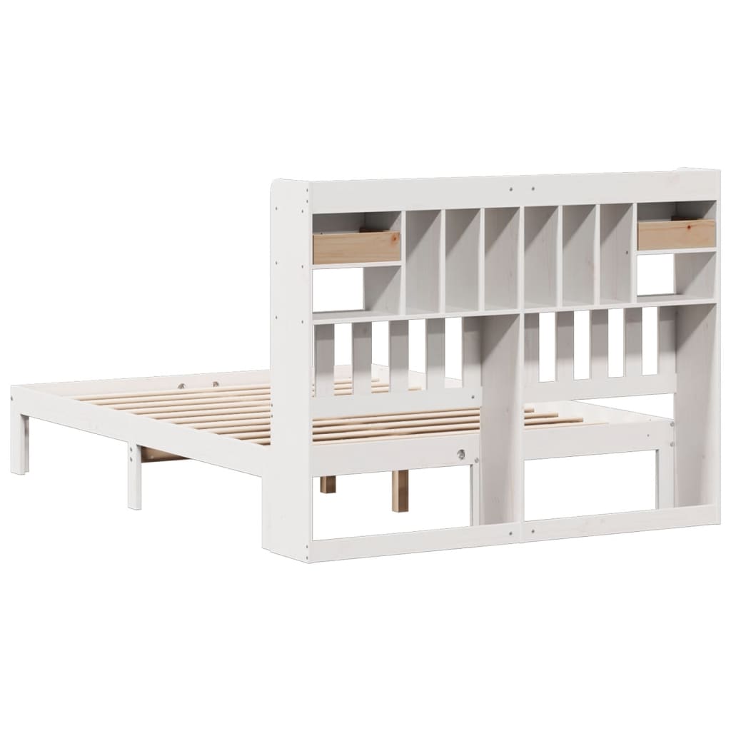 Bookcase Bed Without Mattress 150X200Cm Solid Wood Pine