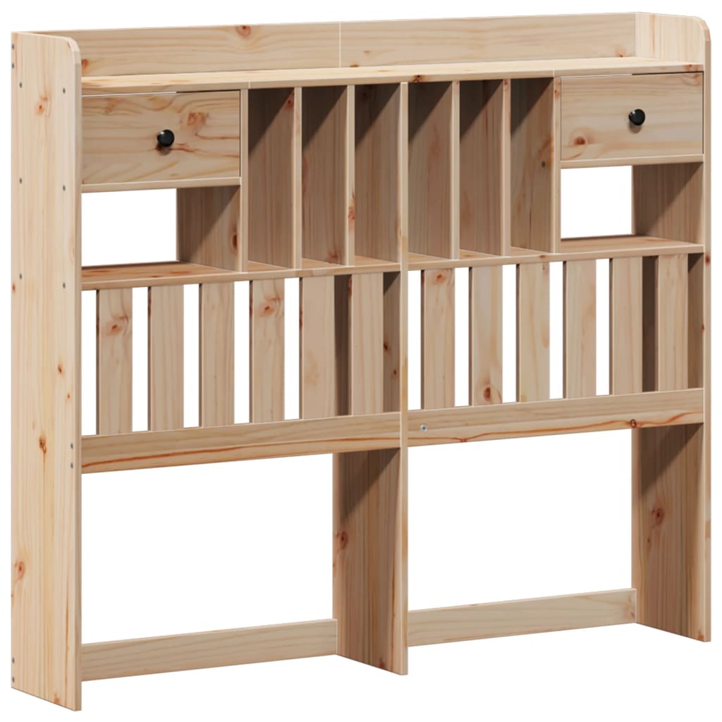 Bookcase Bed Without Mattress 135X190 Cm Double Solid Wood Pine