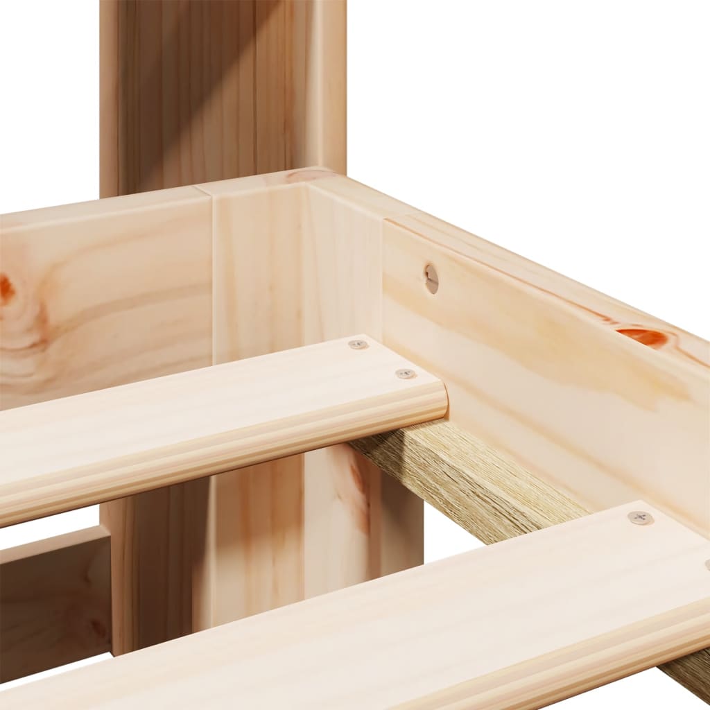 Bookcase Bed Without Mattress 135X190 Cm Double Solid Wood Pine