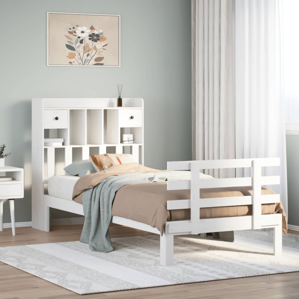 Bookcase Bed Without Mattress Super King Solid Wood Pine
