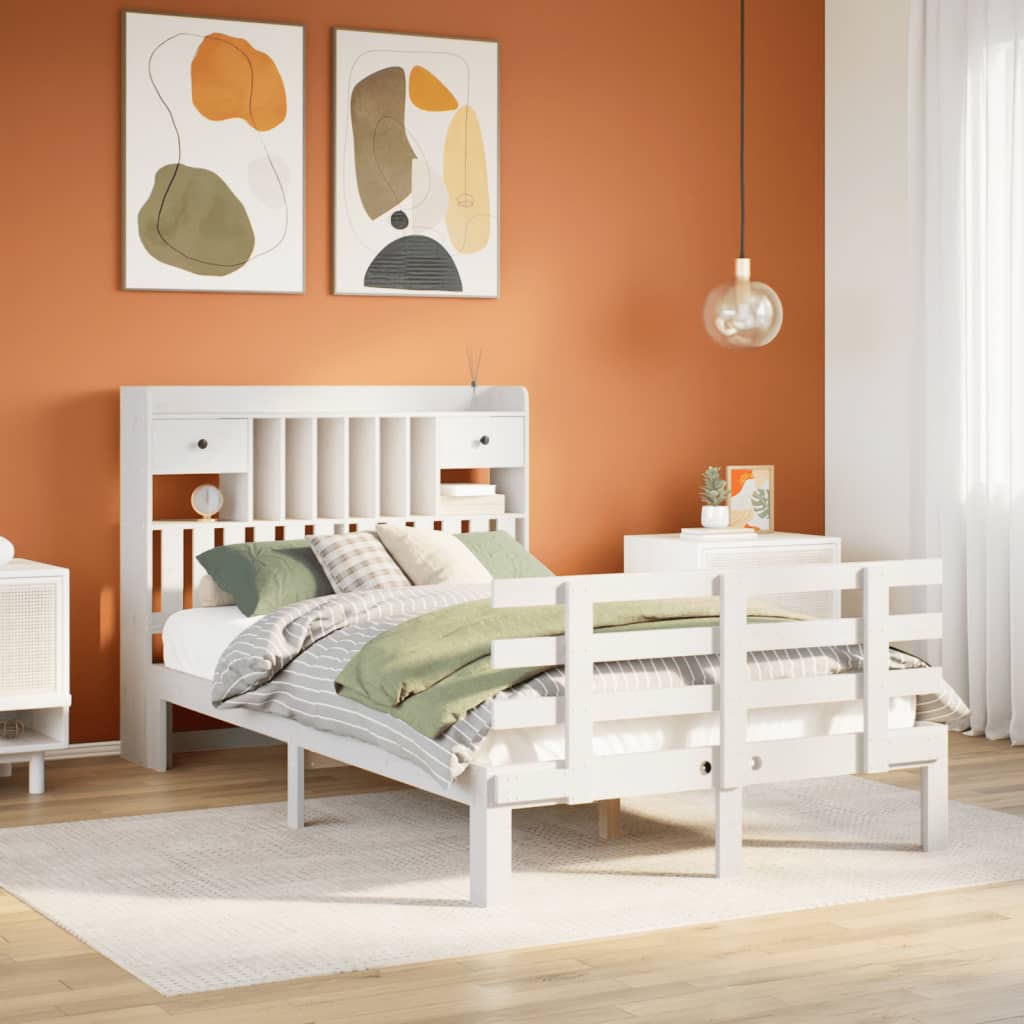 Bookcase Bed Without Mattress Super King Solid Wood Pine