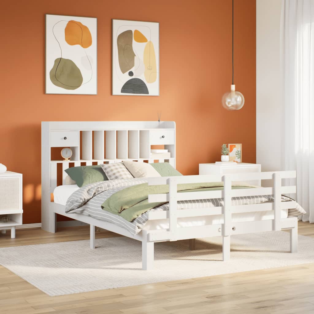 Bookcase Bed Without Mattress Super King Solid Wood Pine