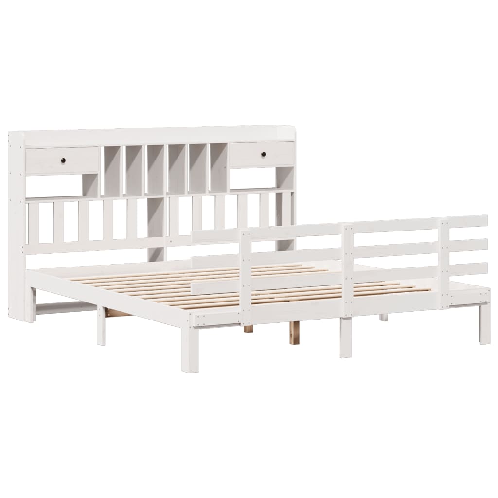 Bookcase Bed Without Mattress Super King Solid Wood Pine
