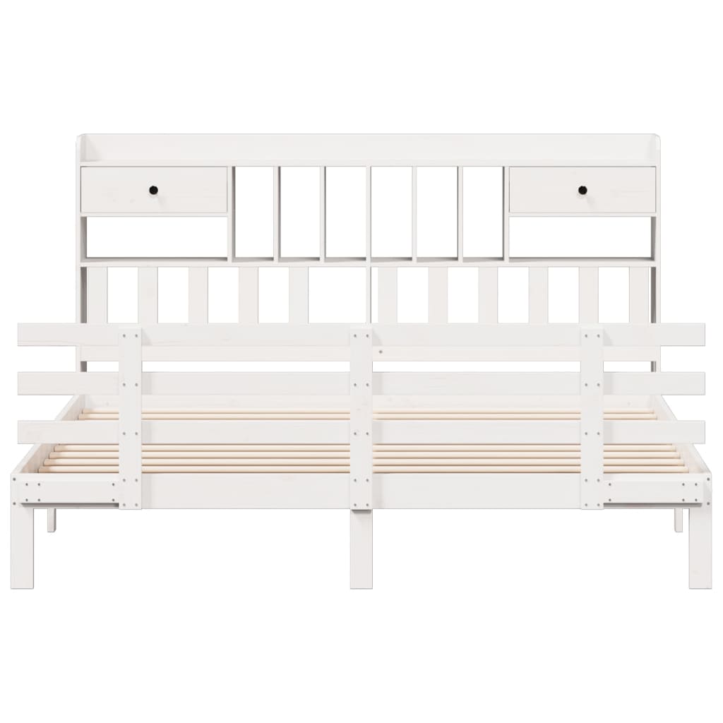 Bookcase Bed Without Mattress Super King Solid Wood Pine