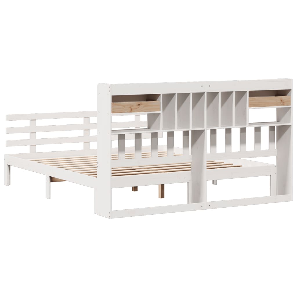 Bookcase Bed Without Mattress Super King Solid Wood Pine