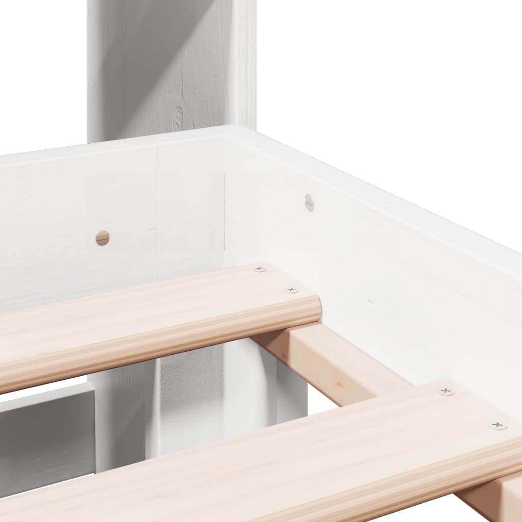 Bookcase Bed Without Mattress Super King Solid Wood Pine