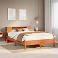 Bookcase Bed Without Mattress 135X190 Cm Double Solid Wood Pine