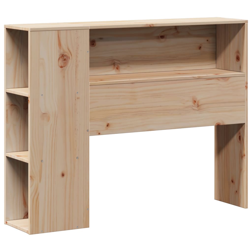 Bed Frame Bookcase Without Mattress Small Single Solid Wood Pine natural white 2