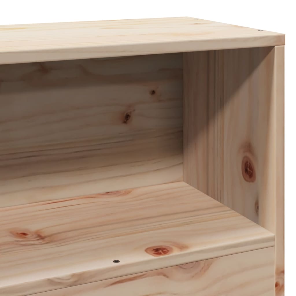 Bed Frame Bookcase Without Mattress Small Single Solid Wood Pine natural white 2