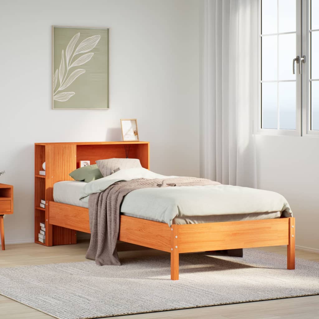 Bookcase Bed Without Mattress Small Single Solid Wood Pine