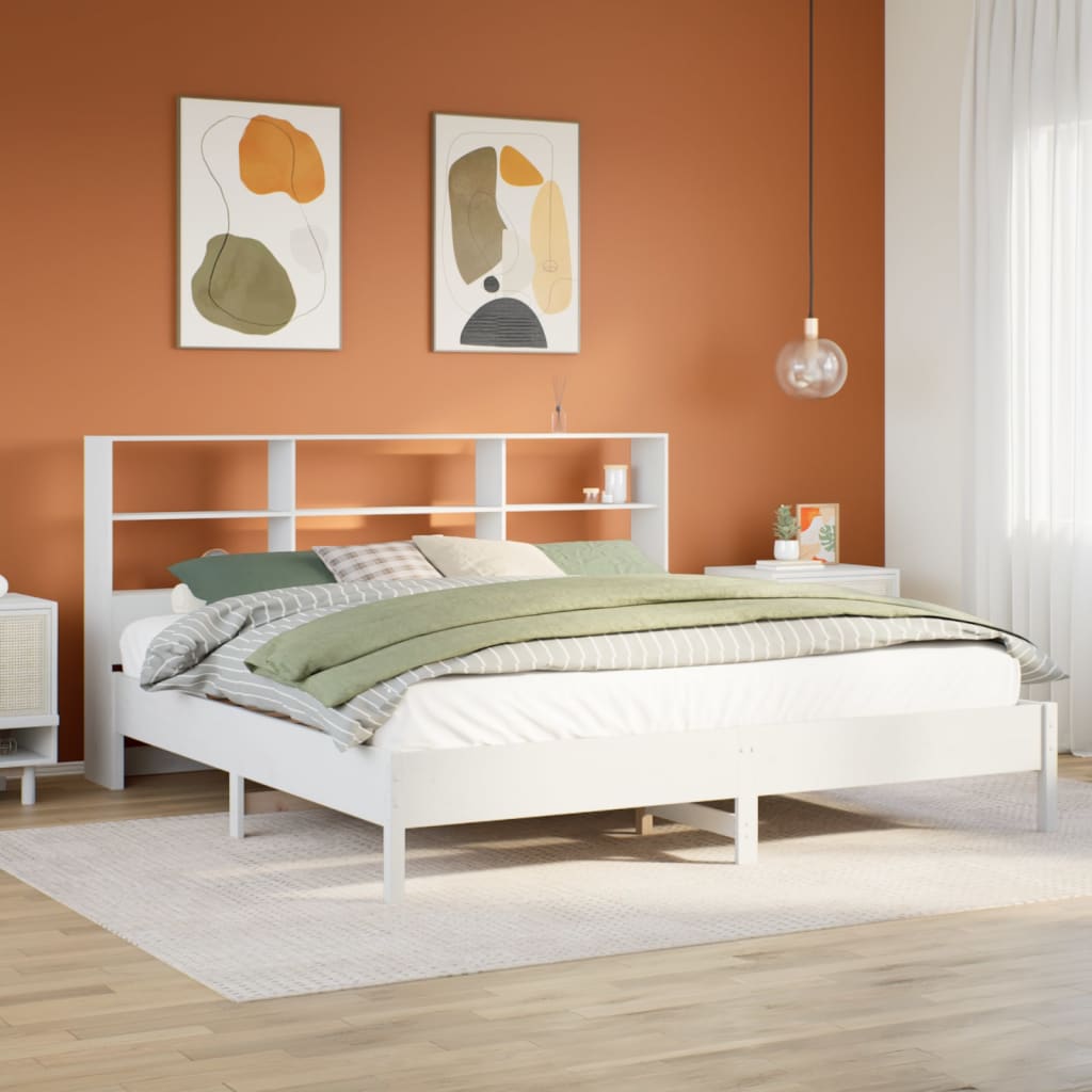 Bookcase Bed Without Mattress 200X200Cm Solid Wood Pine