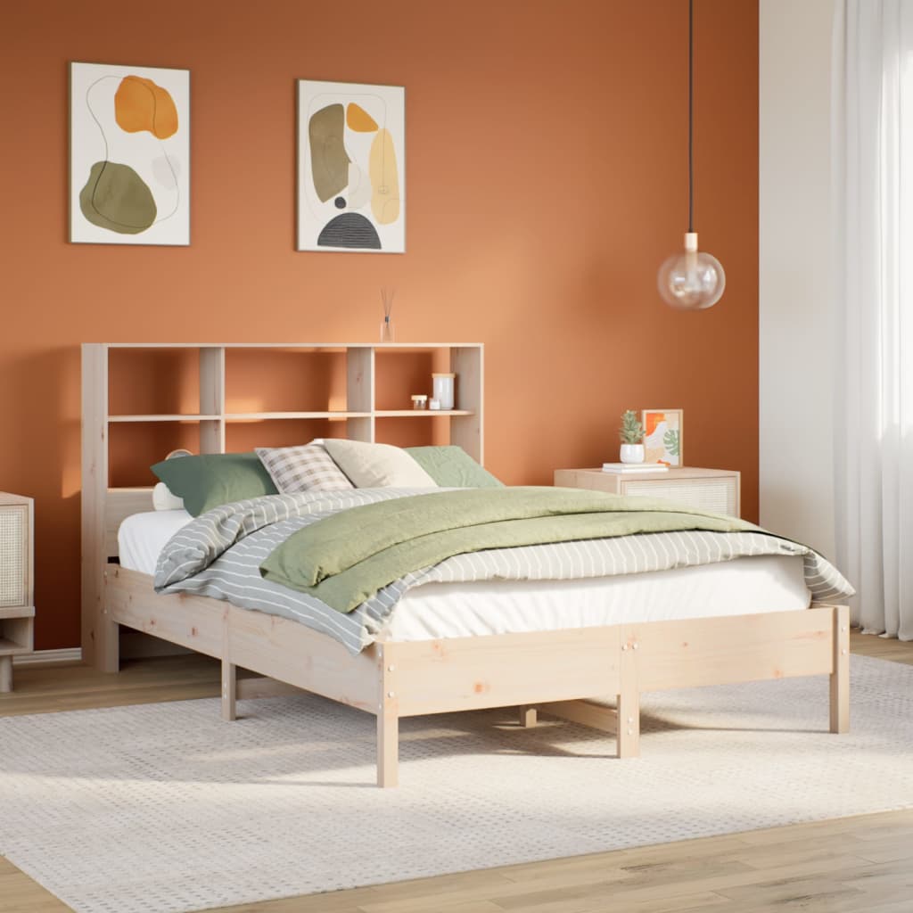 Bookcase Bed Without Mattress 200X200Cm Solid Wood Pine