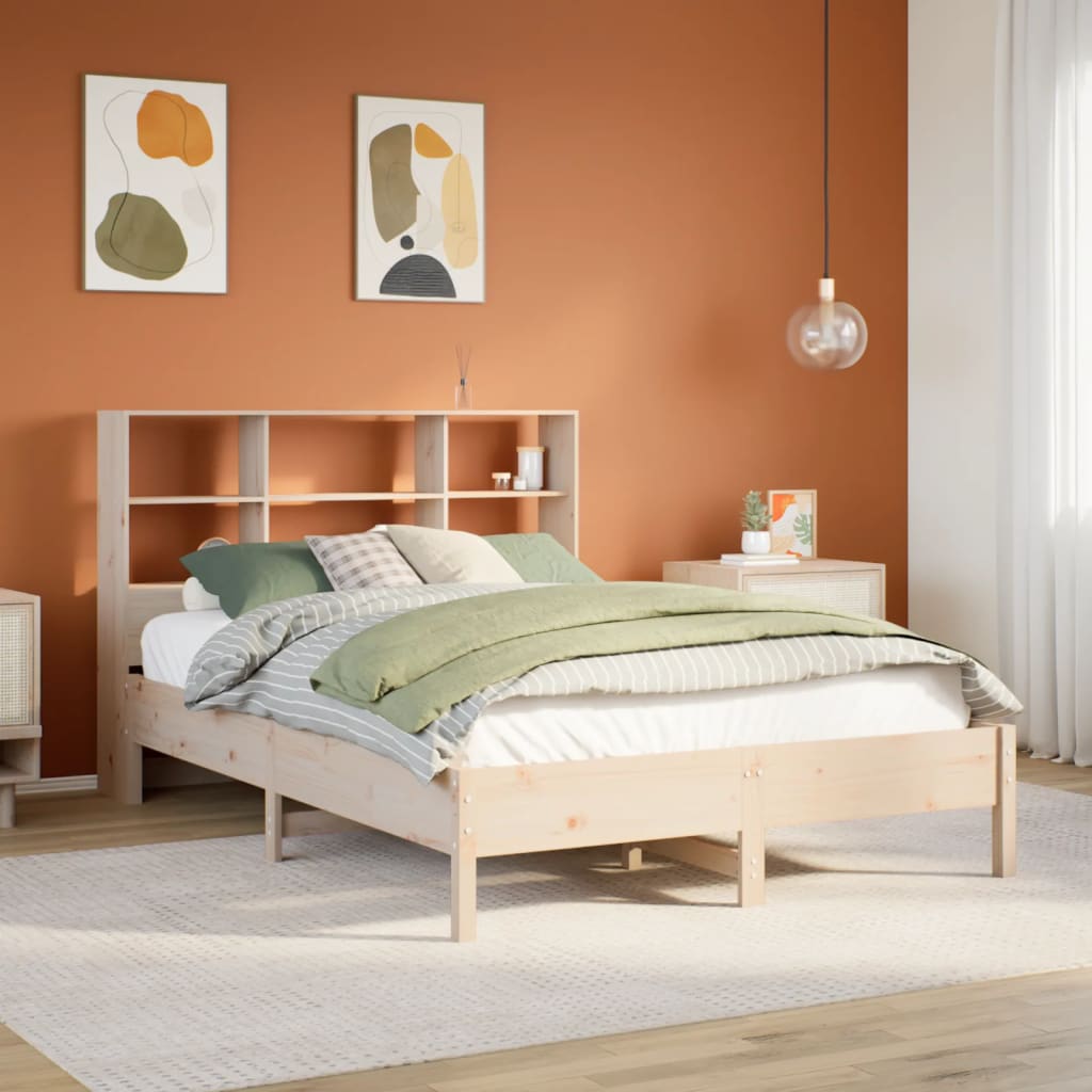 Bookcase Bed Without Mattress 200X200Cm Solid Wood Pine