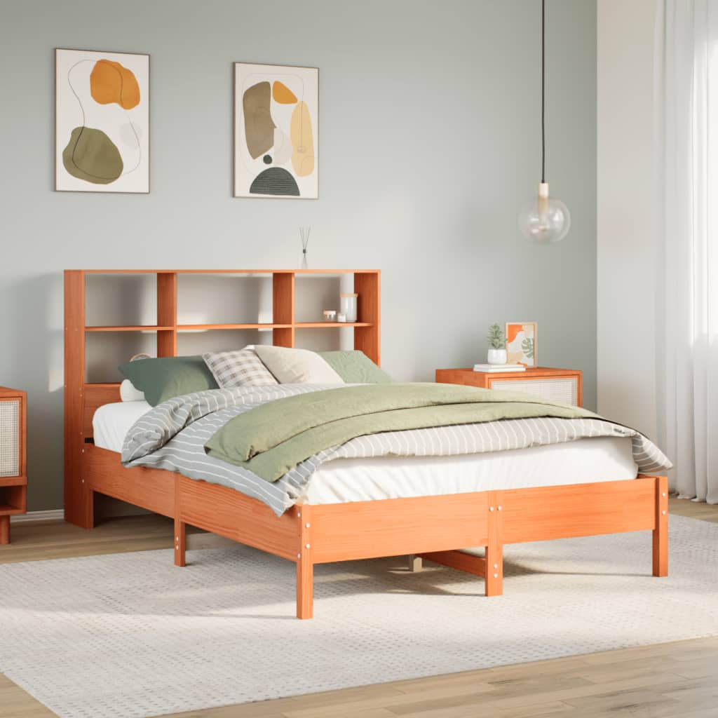 Bookcase Bed Without Mattress 200X200Cm Solid Wood Pine