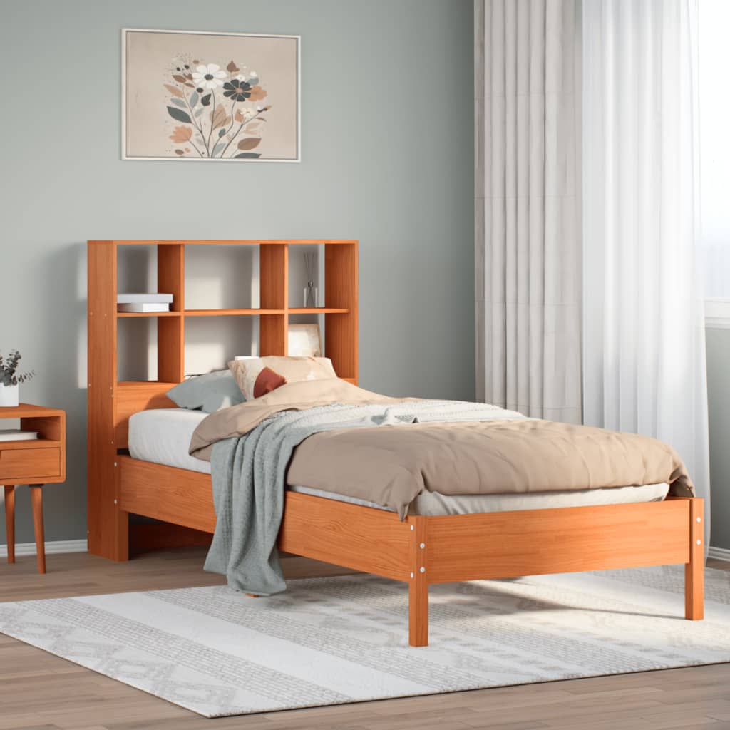 Bookcase Bed Without Mattress 200X200Cm Solid Wood Pine