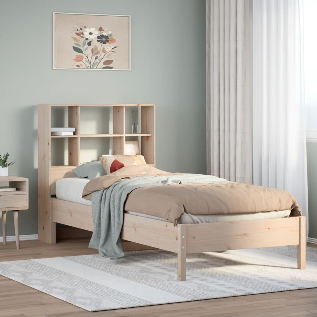 Bookcase Bed Without Mattress 200X200Cm Solid Wood Pine