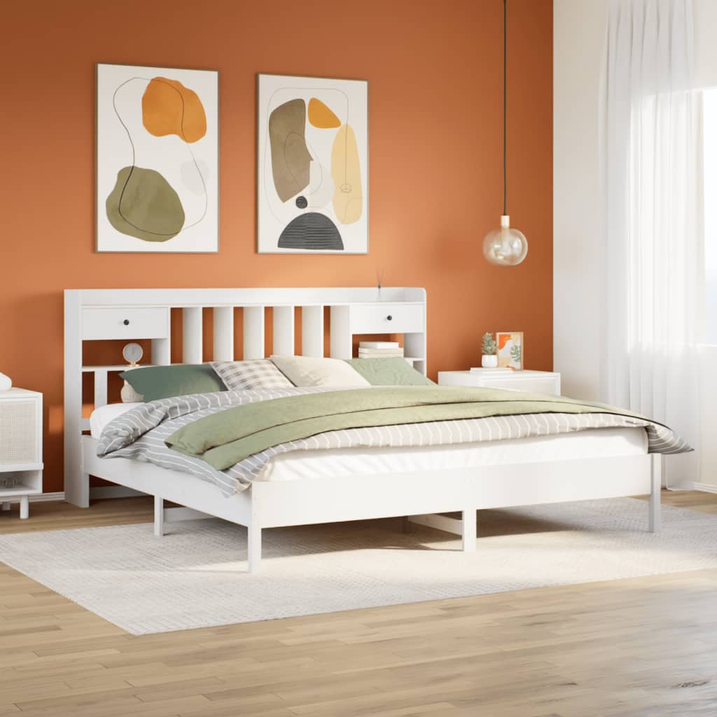 Bookcase Bed Without Mattress Solid Wood Pine