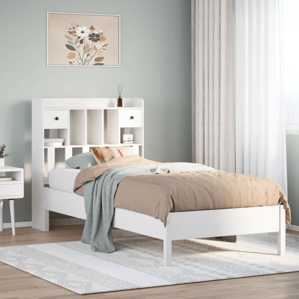 Bookcase Bed Without Mattress Solid Wood Pine