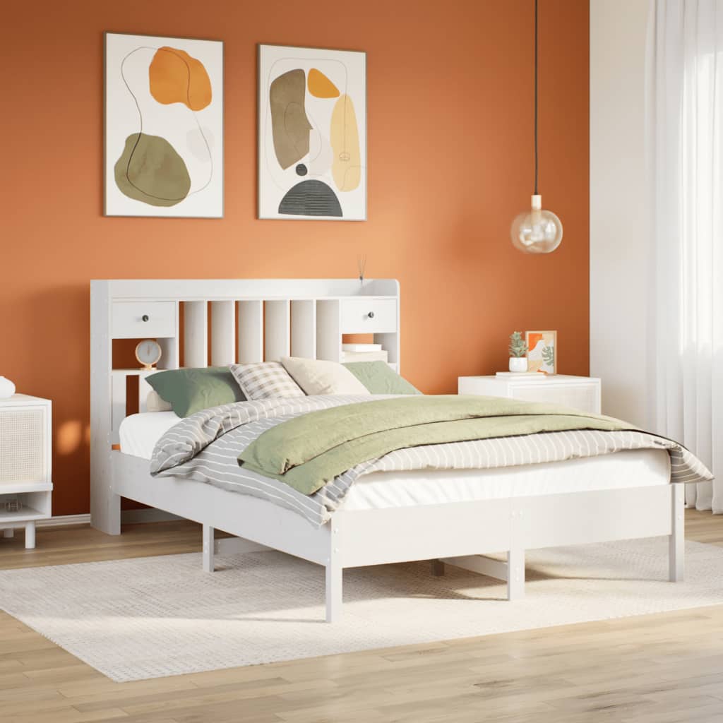 Bookcase Bed Without Mattress Solid Wood Pine