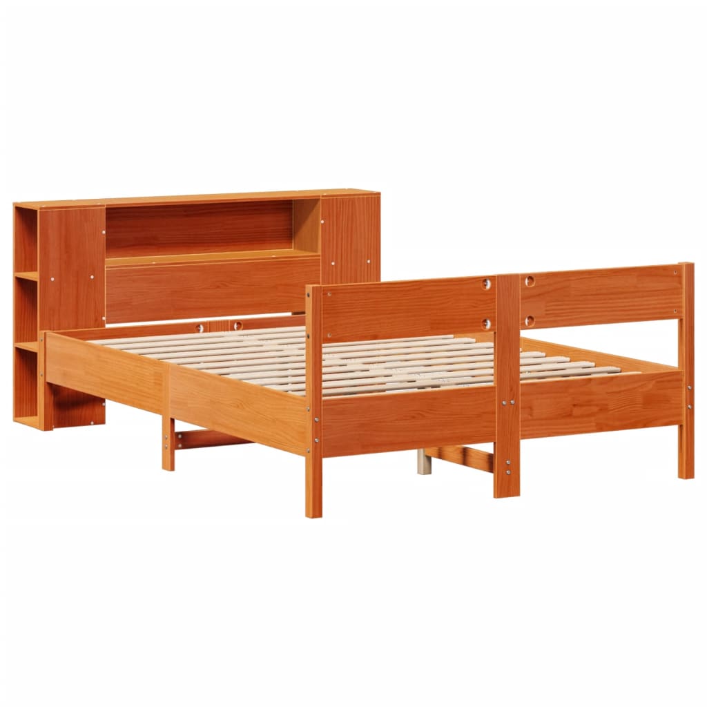 Bookcase Bed Without Mattress Double Solid Wood Pine