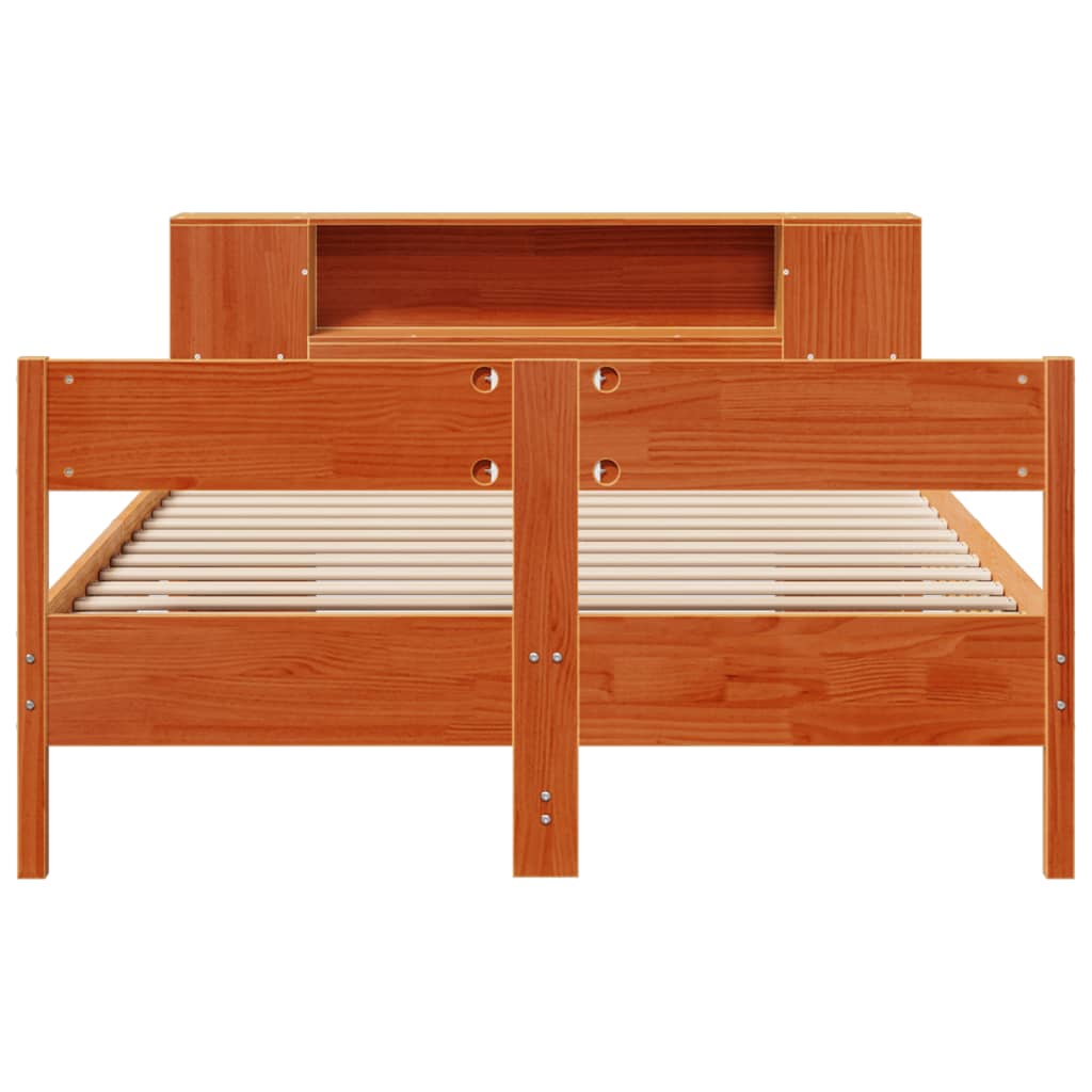 Bookcase Bed Without Mattress Double Solid Wood Pine