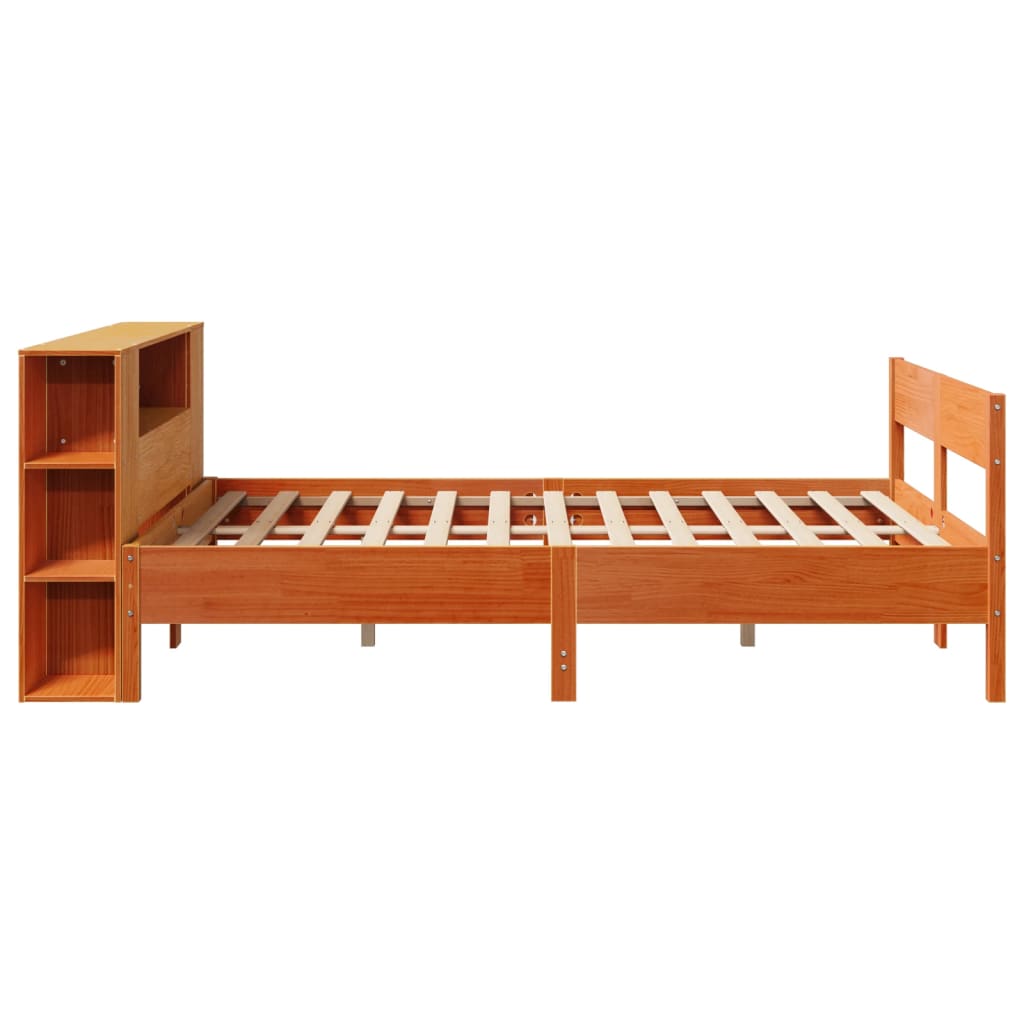 Bookcase Bed Without Mattress Double Solid Wood Pine