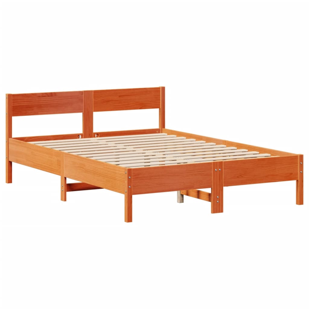 Bookcase Bed Without Mattress Double Solid Wood Pine