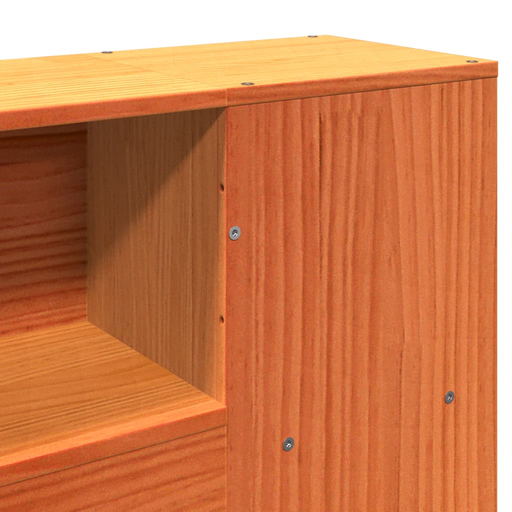 Bookcase Bed Without Mattress Double Solid Wood Pine