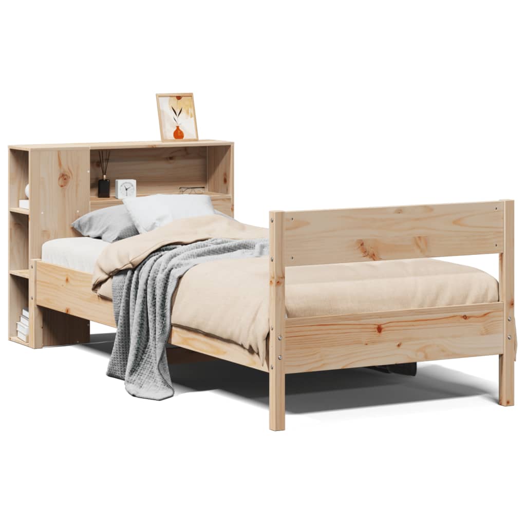 Bookcase Bed Without Mattress Small Single Solid Wood Pine