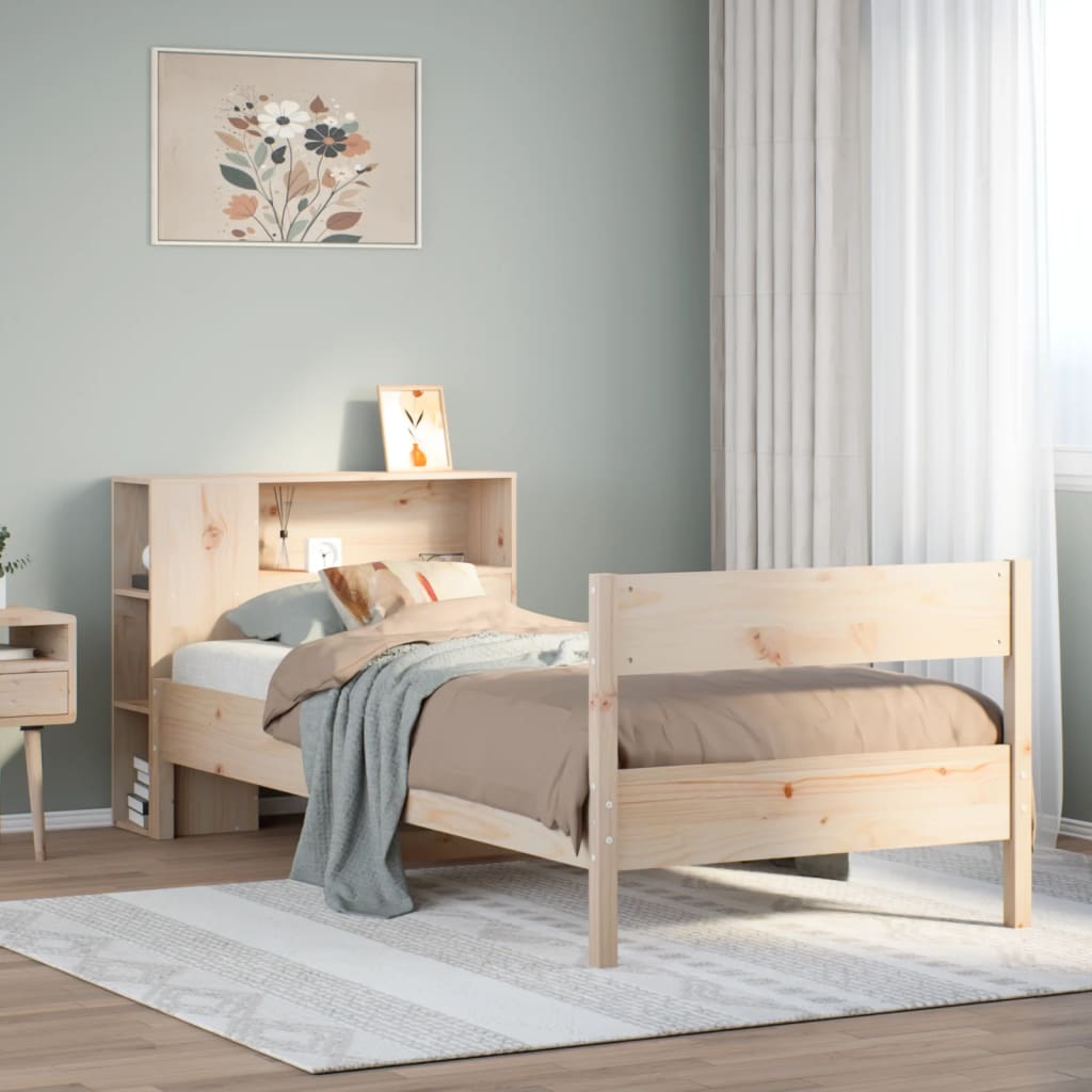 Bookcase Bed Without Mattress Small Single Solid Wood Pine