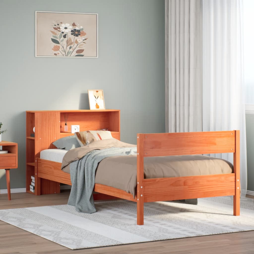 Bookcase Bed Without Mattress Small Single Solid Wood Pine