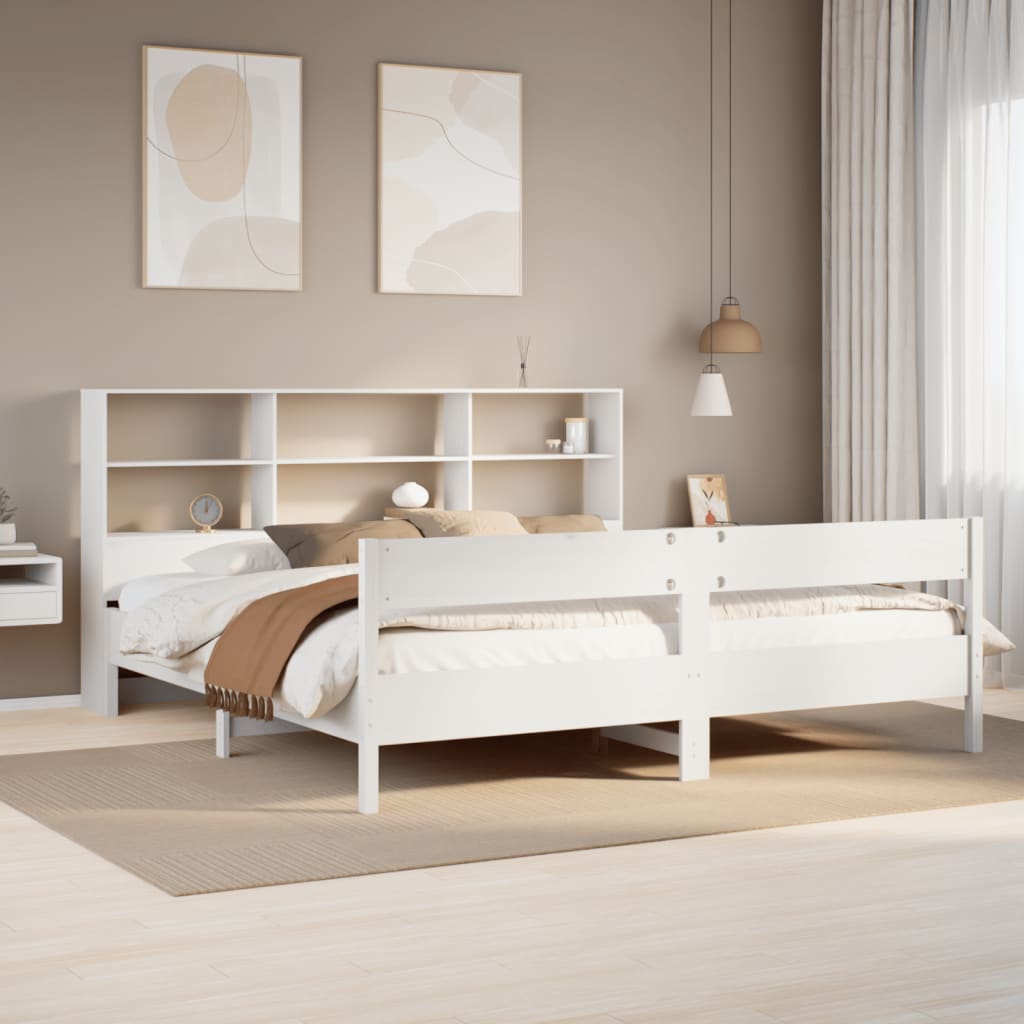 Bookcase Bed Without Mattress 140X200Cm Solid Wood Pine