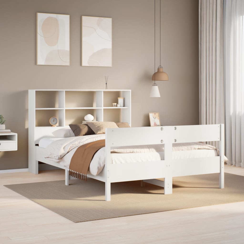Bookcase Bed Without Mattress 140X200Cm Solid Wood Pine